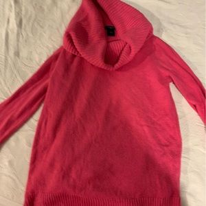 Ann Taylor Pink Long Sleeve Cowl Neck sweater